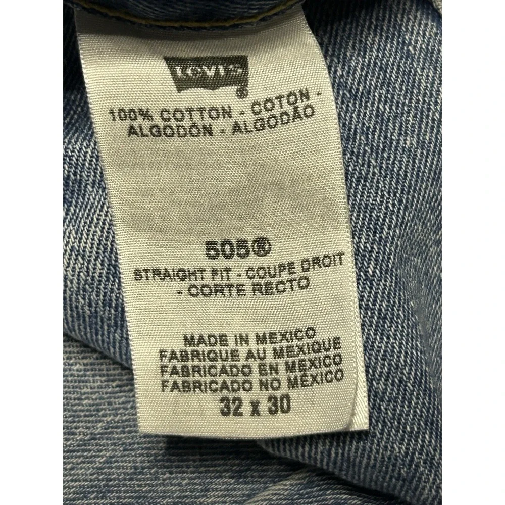 VTG Levis 505 Jeans Mens 32x30 Levi Strauss Blue Denim Jeans Straight Fit Work